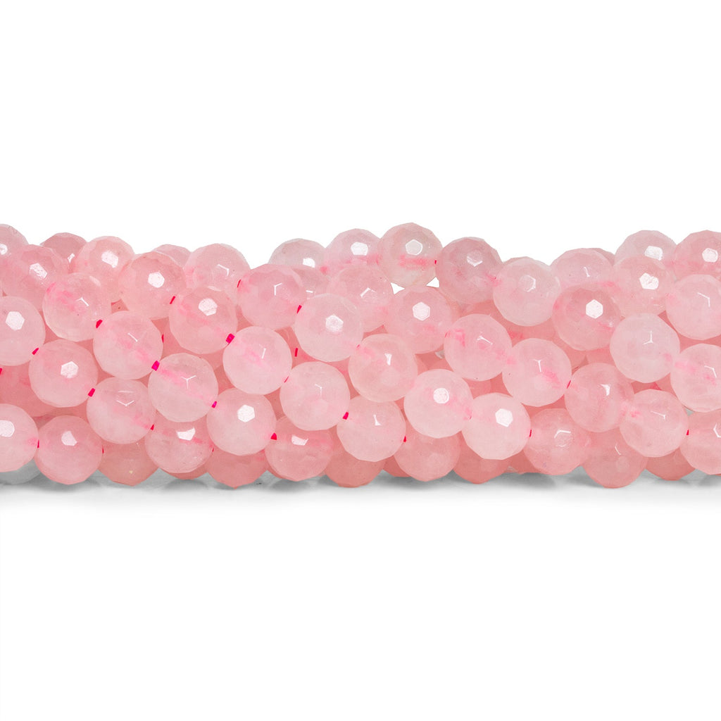 6mm Rose Quartz Faceted Rounds 15 inch 60 beads - The Bead Traders