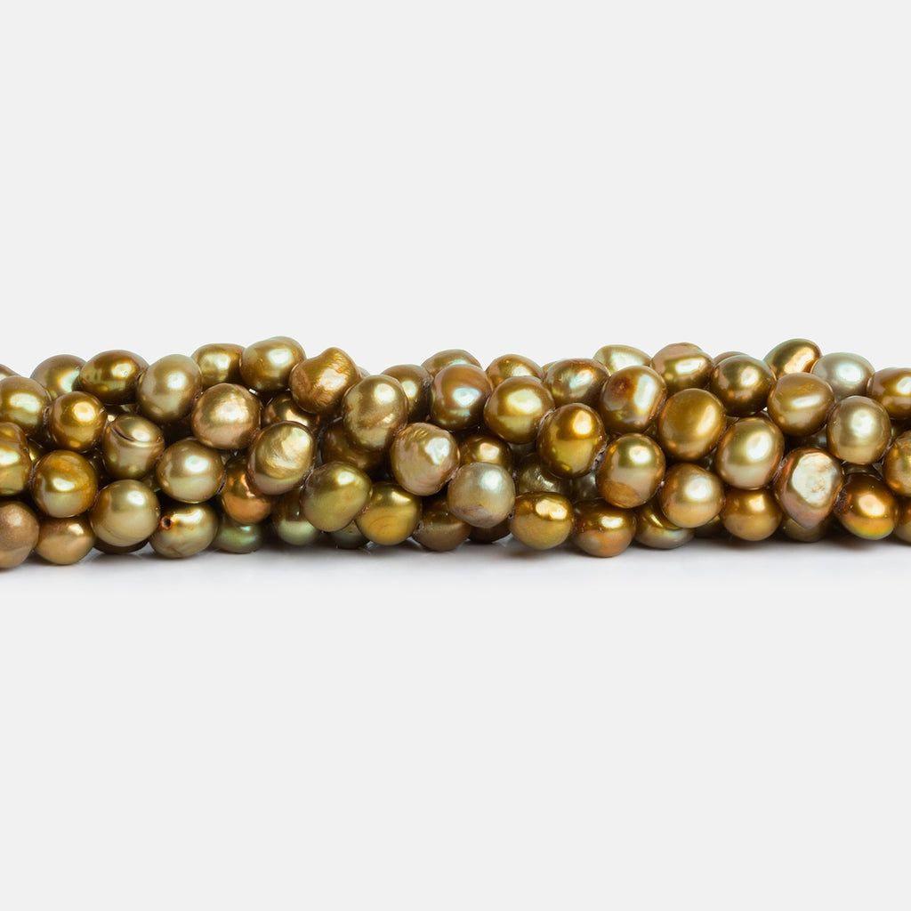 6x5mm Golden Baroque Pearls 15 inch 70 beads - The Bead Traders