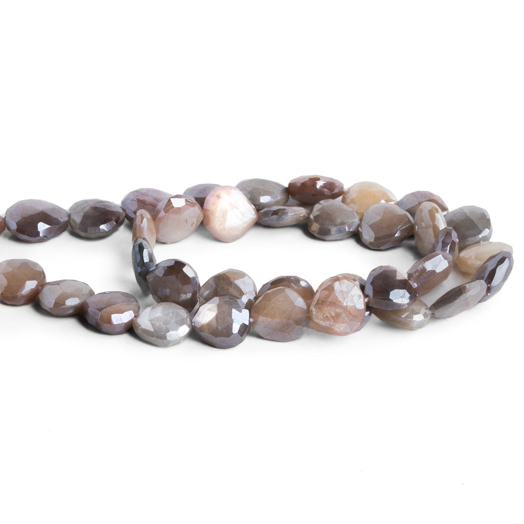 7 - 10mm Mystic Peach Moonstone Faceted Hearts 14 inch 35 beads - The Bead Traders