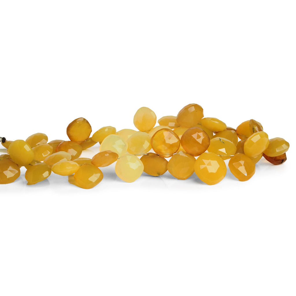 7 - 10mm Yellow Opal Faceted Pillows 9 inch 43 beads - The Bead Traders