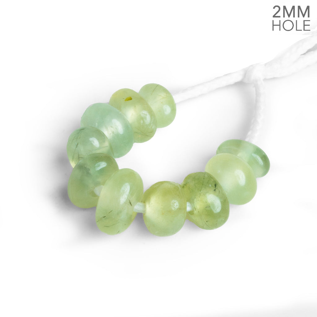 7 - 13mm Prehnite 2mm Large Hole Nuggets 10 Beads - The Bead Traders