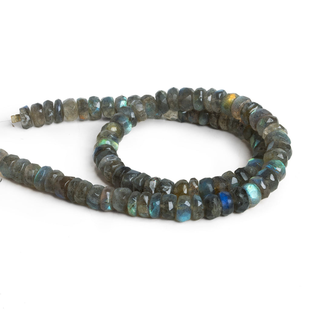 7 - 7.5mm Labradorite Faceted Rondelles 12 inch 80 beads - The Bead Traders