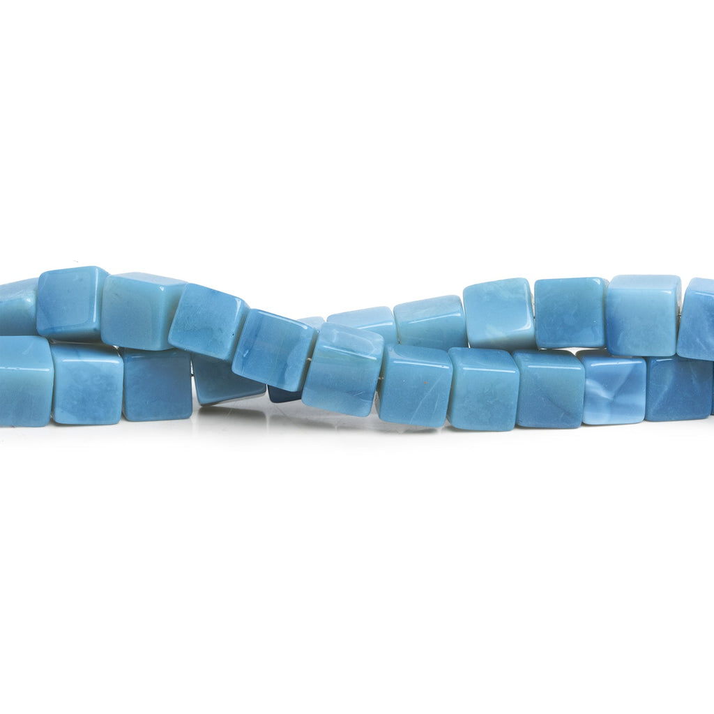 7 - 8mm Denim Opal Plain Cubes 8 inch 25 beads - The Bead Traders