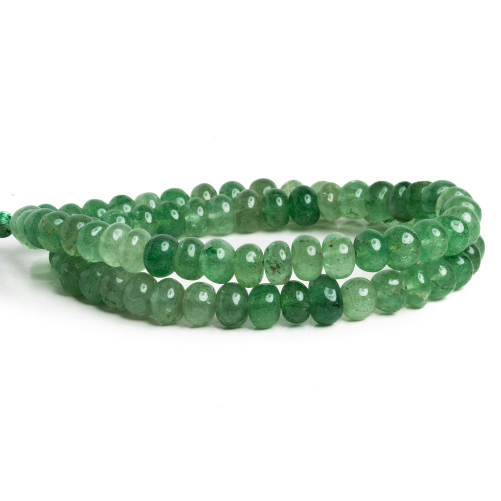 7.5 - 9mm Green Aventurine Plain Rondelles 16 inch 68 beads - The Bead Traders