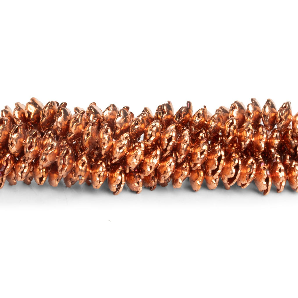 7.5mm Copper Flower Bead Cap 8 inch 100 beads - The Bead Traders