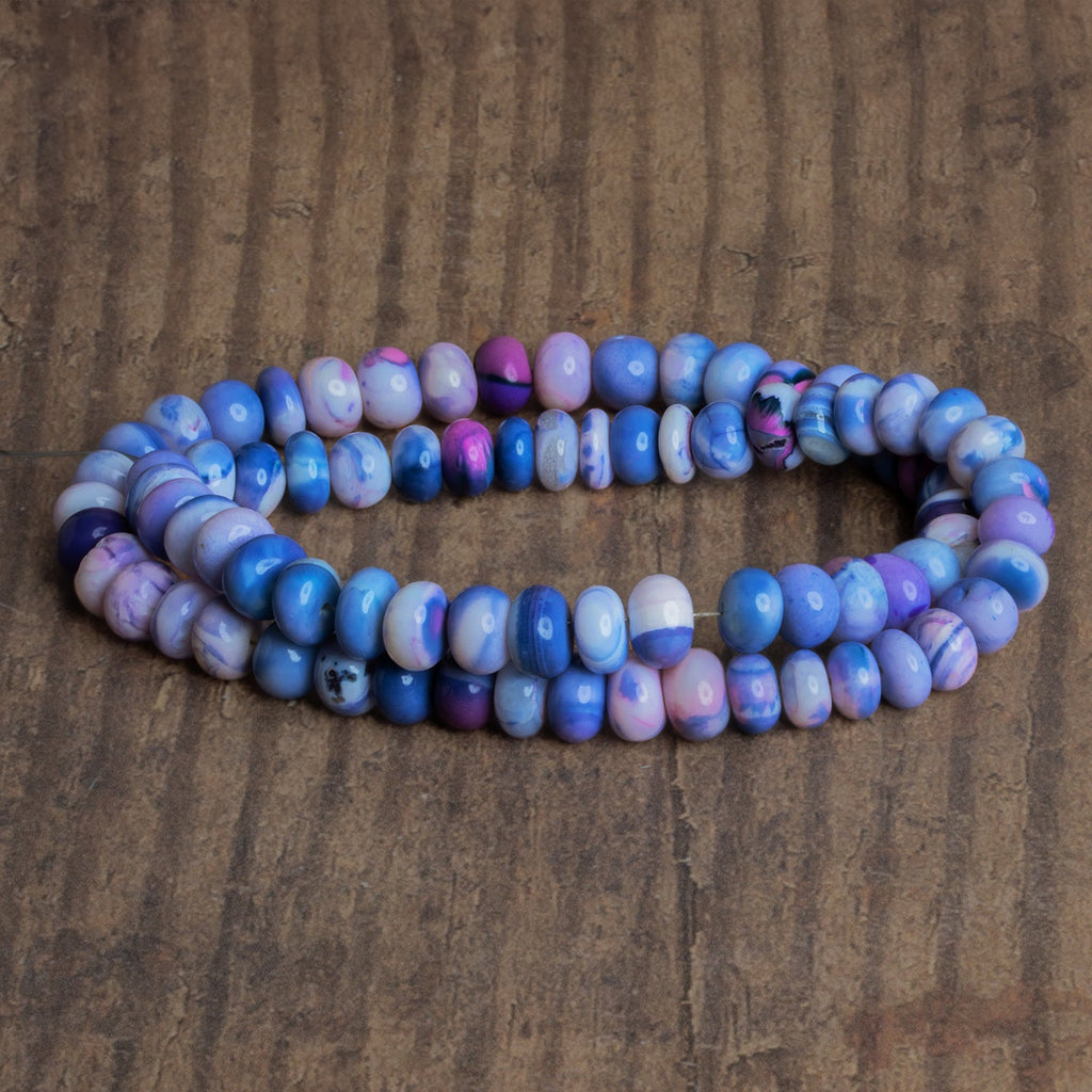 7.5mm Cotton Candy Opal Plain Rondelles 16 inch 70 beads - The Bead Traders