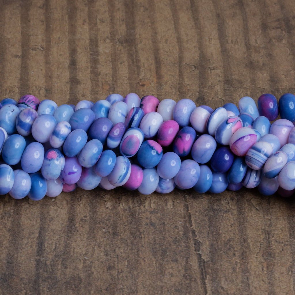 7.5mm Cotton Candy Opal Plain Rondelles 16 inch 70 beads - The Bead Traders