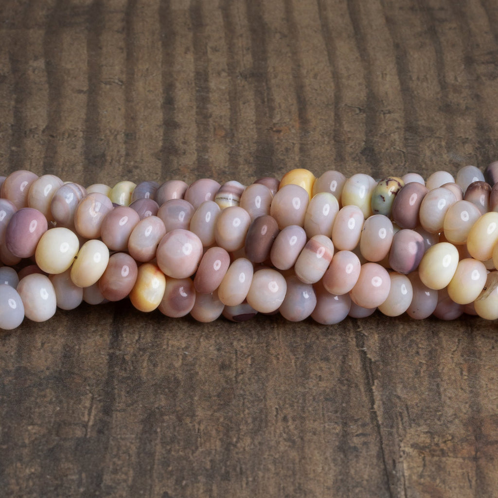 7.5mm Neapolitan Ice Cream Opal Plain Rondelles 16 inch 70 beads - The Bead Traders