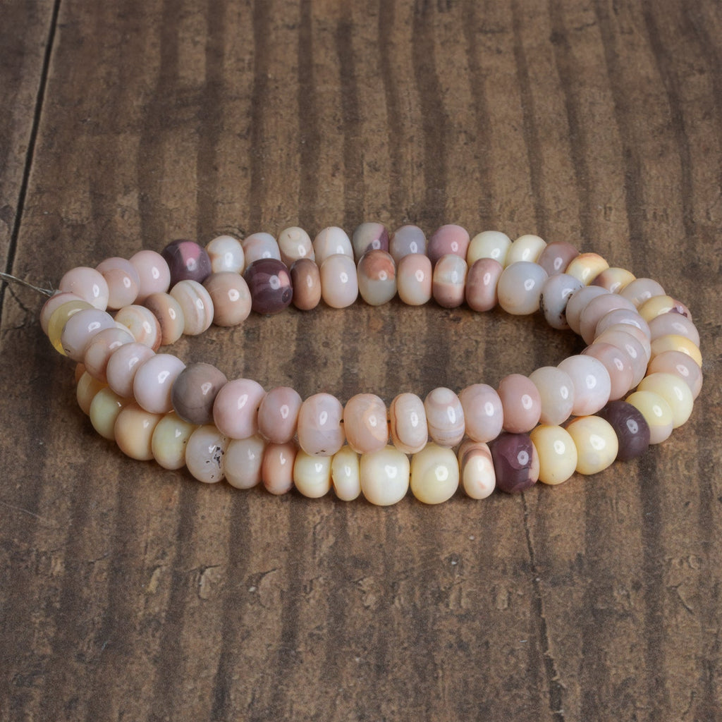 7.5mm Neapolitan Ice Cream Opal Plain Rondelles 16 inch 70 beads - The Bead Traders