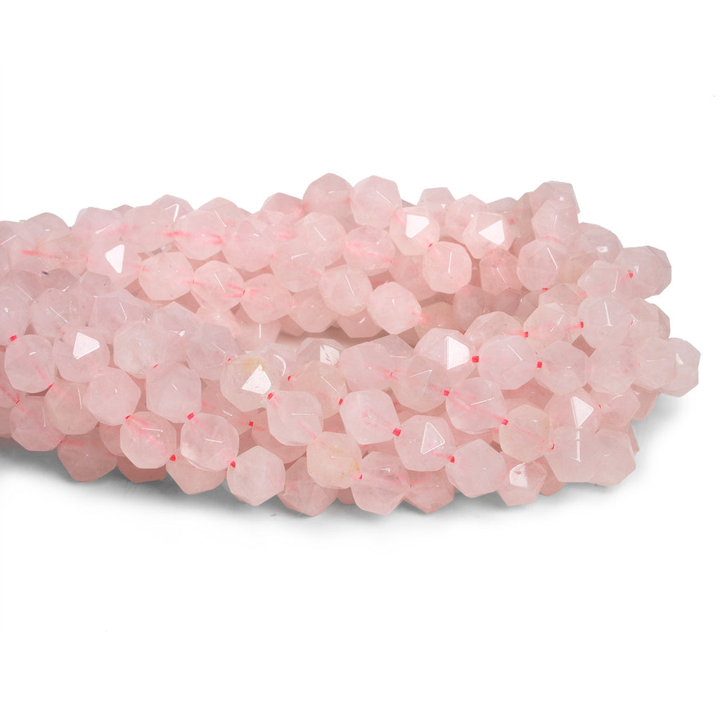 7.5mm Rose Quartz Star Cut Rounds 15 inch 47 beads - The Bead Traders