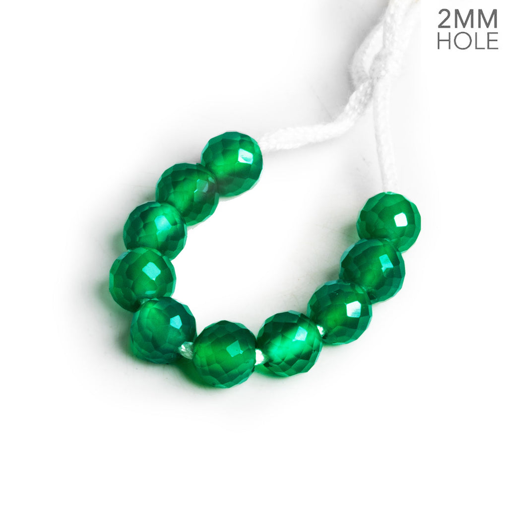 7mm Green Onyx Rounds 2mm Large Drill Hole 10 Beads - The Bead Traders