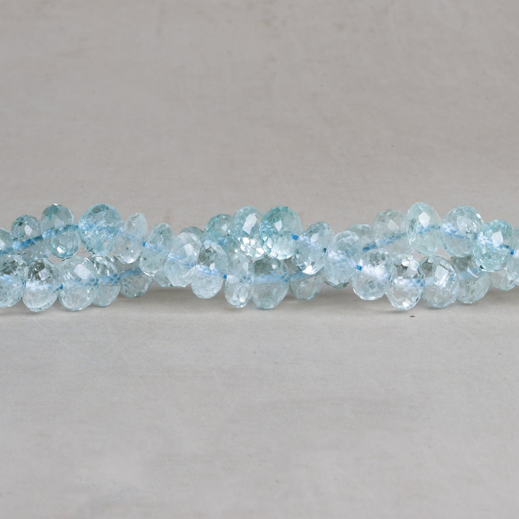 7mm Shaded Aquamarine Faceted Rondelles 16 inch 90 beads - The Bead Traders