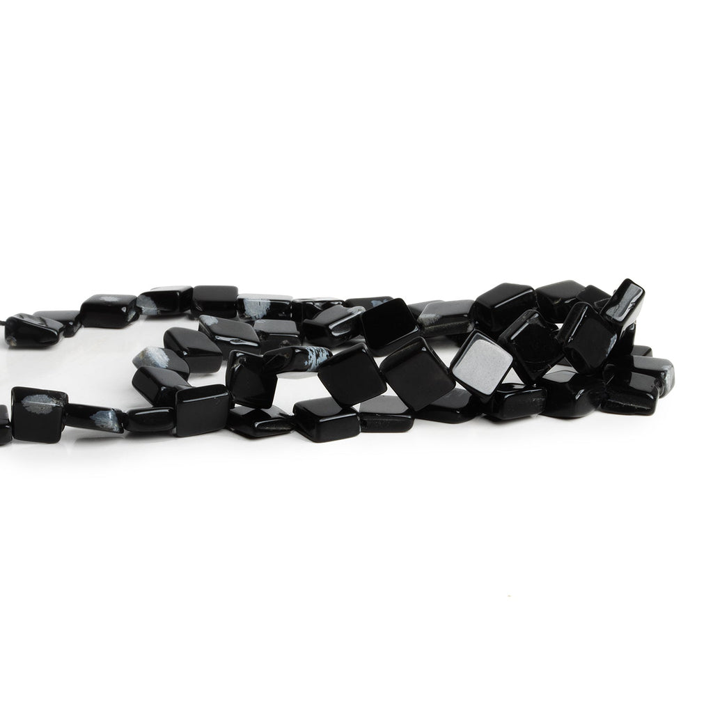 7mm Snowflake Obsidian Plain Diamonds 14 inch 40 beads - The Bead Traders