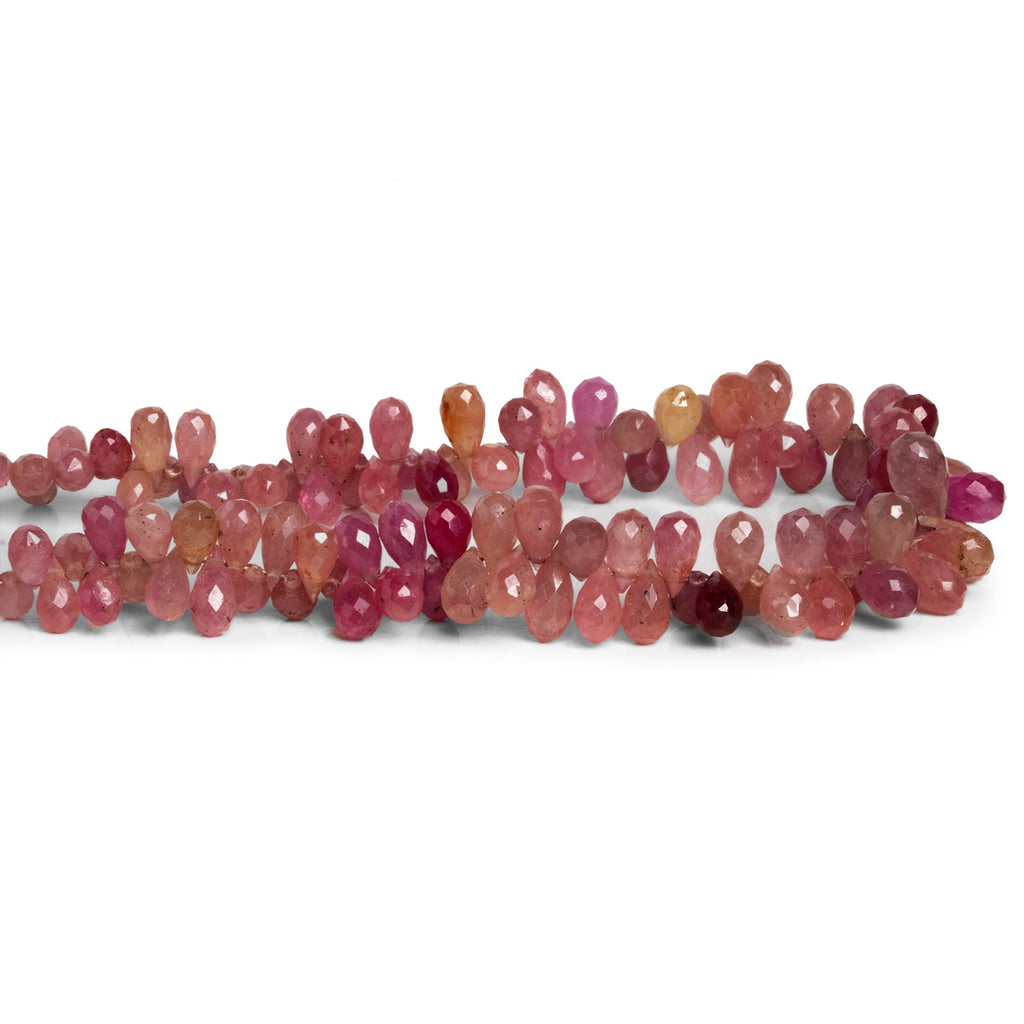 7x4mm Ruby Faceted Teardrops 7.5 inch 90 beads - The Bead Traders