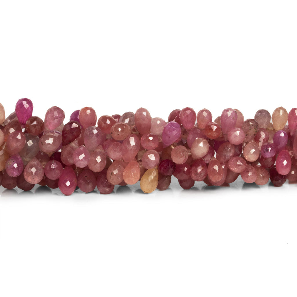 7x4mm Ruby Faceted Teardrops 7.5 inch 90 beads - The Bead Traders