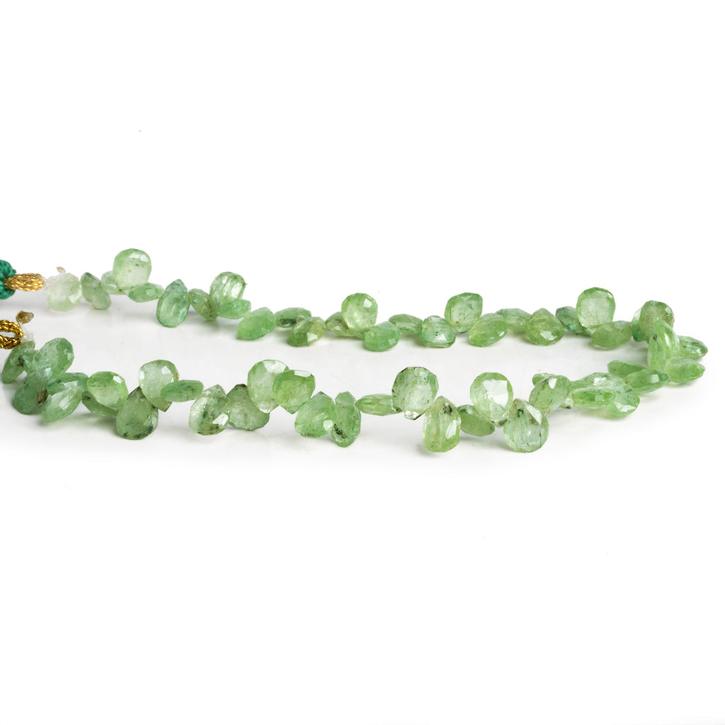 7x5mm Green Kyanite Faceted Pears 7.5 inch 43 beads - The Bead Traders