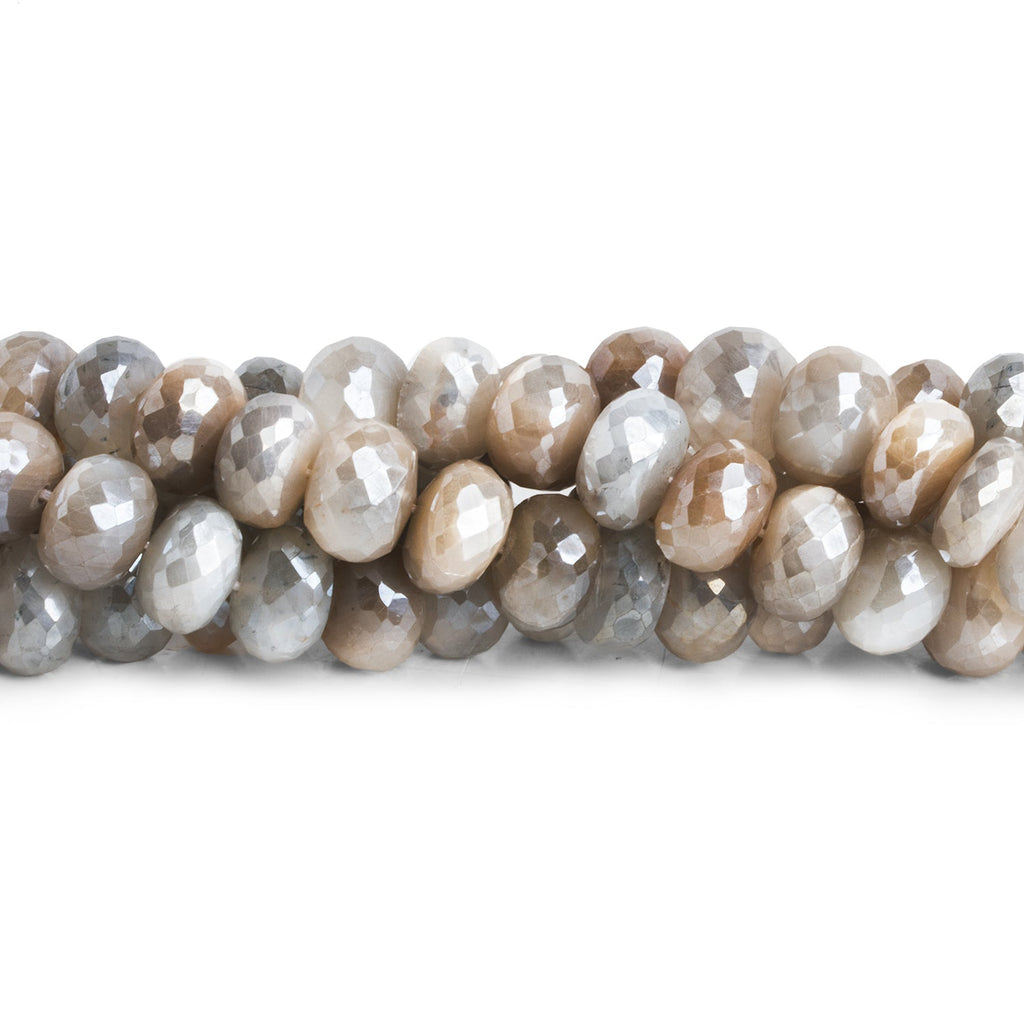 8 - 9.5mm Mystic Moonstone Faceted Rondelles 14 inch 53 beads - The Bead Traders