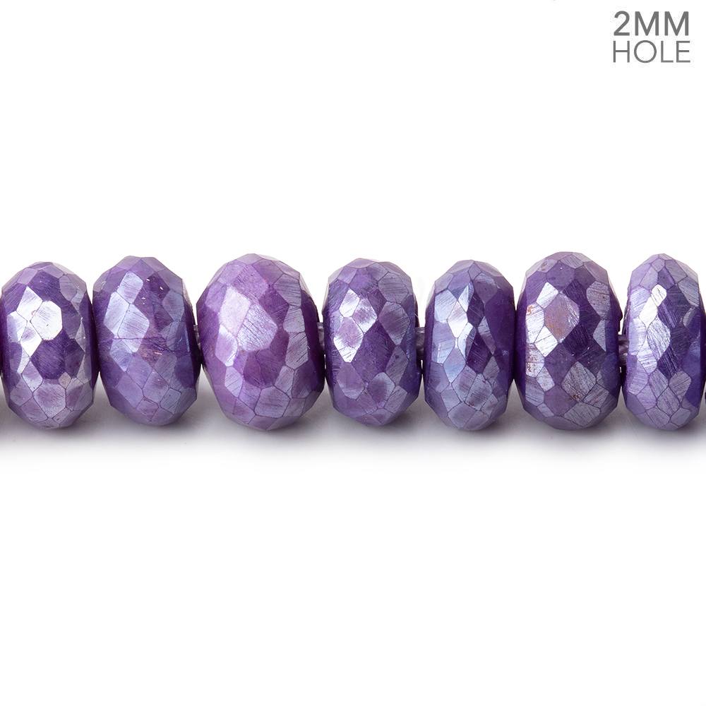 8.5mm Mystic Purple Moonstone 2mm Large Hole Rondelles 8 inch 34 Beads - The Bead Traders