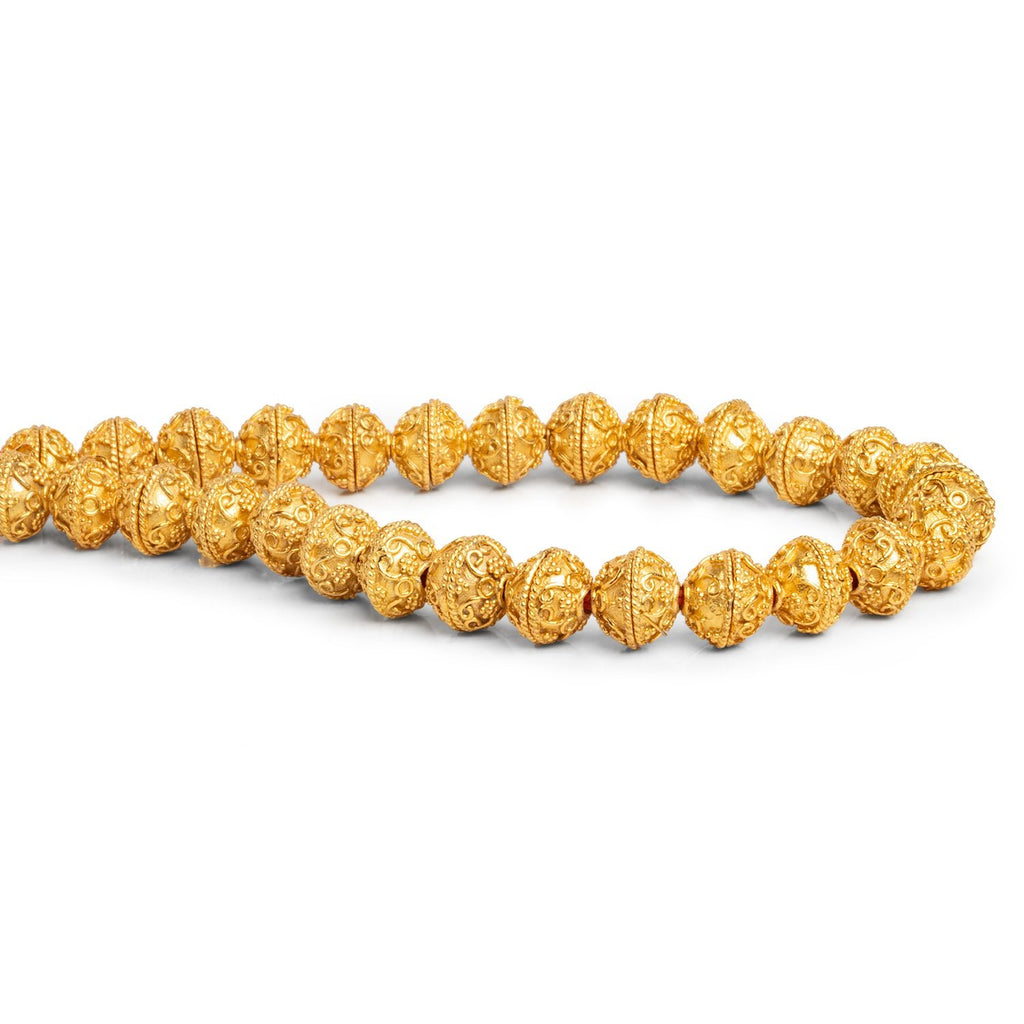 8mm 22kt Gold Plated Copper Persian Circle Rounds 8 inch 28 beads - The Bead Traders