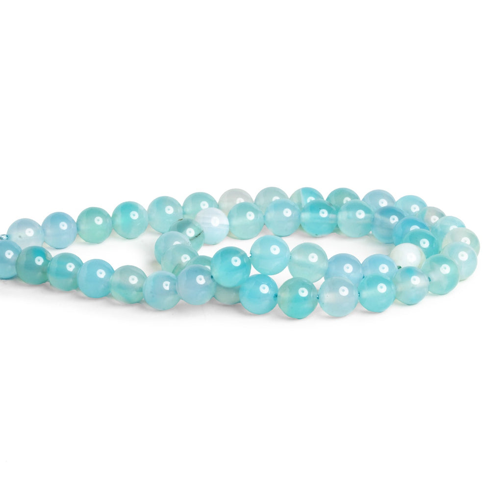 8mm Blue Agate Plain Rounds 15 inch 48 beads - The Bead Traders