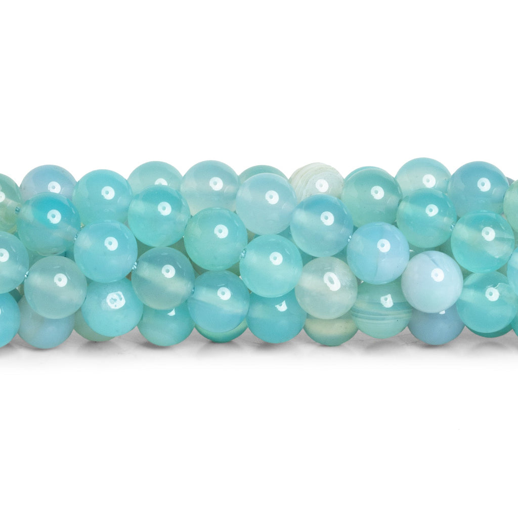 8mm Blue Agate Plain Rounds 15 inch 48 beads - The Bead Traders