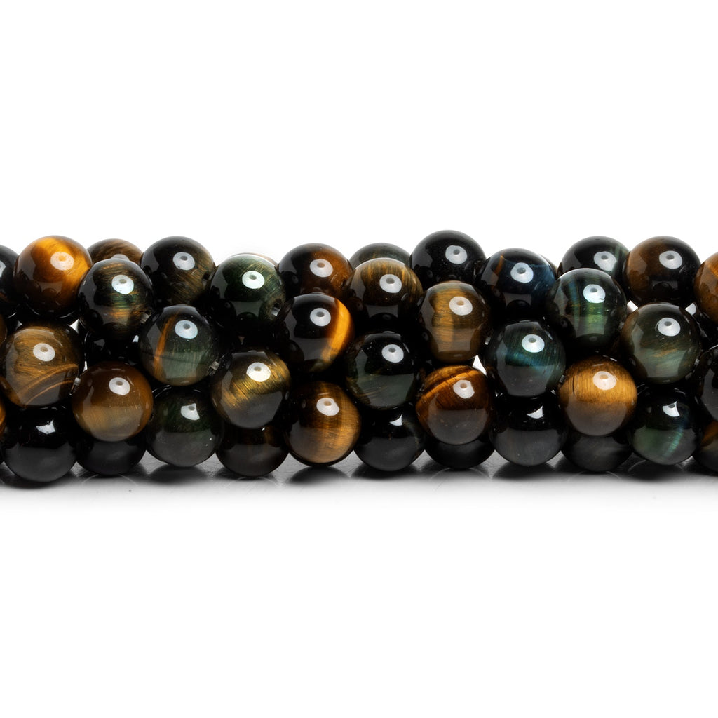 8mm Blue Tiger's Eye Plain Rounds 15 inch 44 beads - The Bead Traders