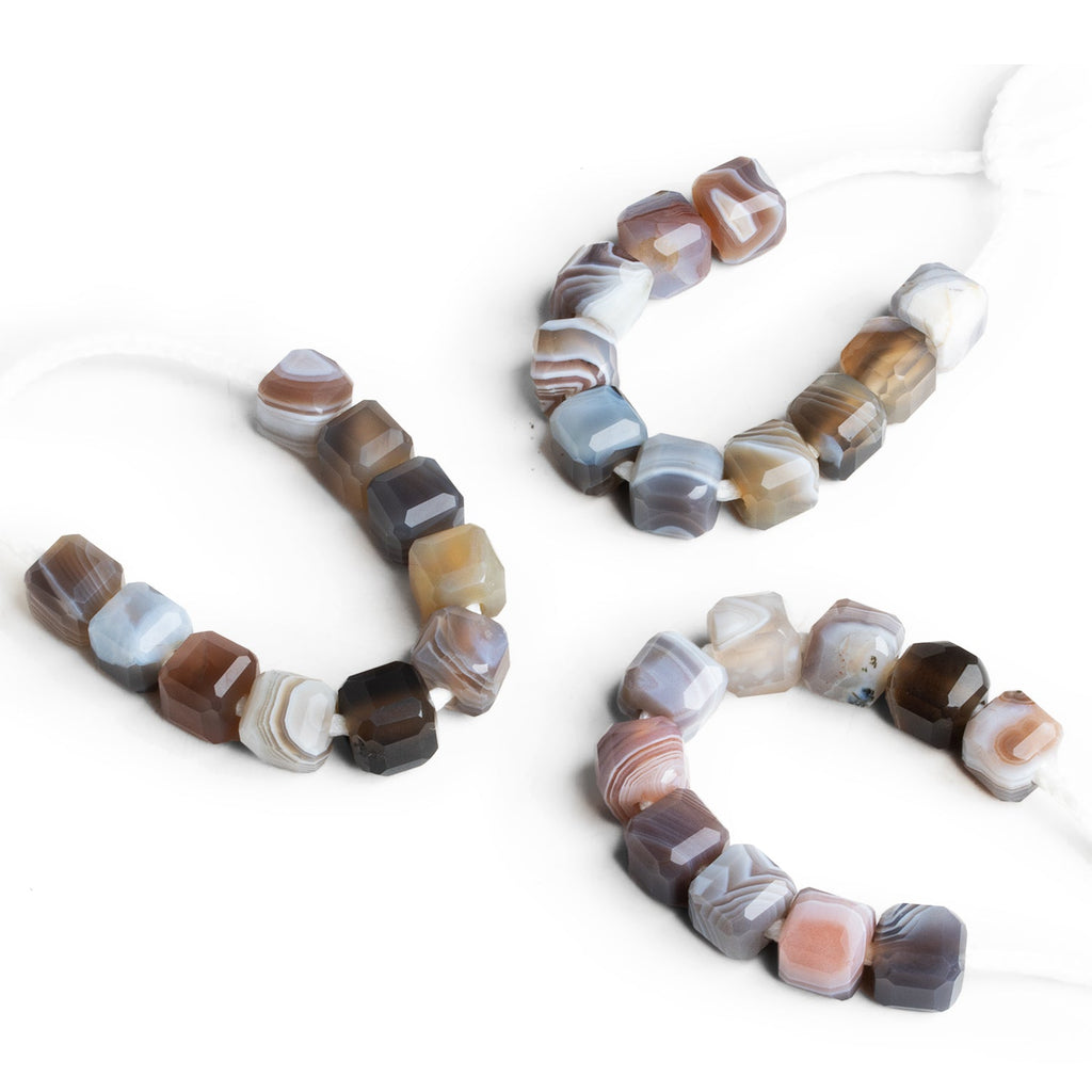 8mm Botswana Agate 2mm Large Hole Cubes 10 Beads - The Bead Traders