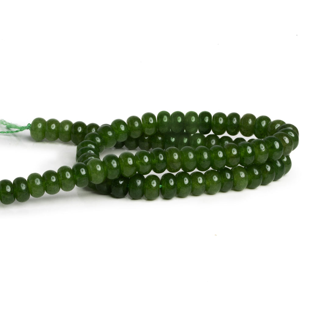 8mm Jade Green Chalcedony Large Hole Rondelles 15 inch 71 beads - The Bead Traders