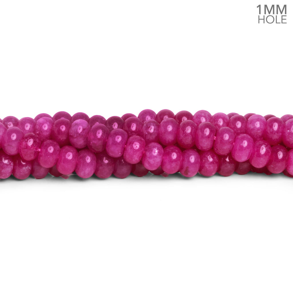 8mm Raspberry Chalcedony Large Hole Rondelles 15 inch 67 beads - The Bead Traders