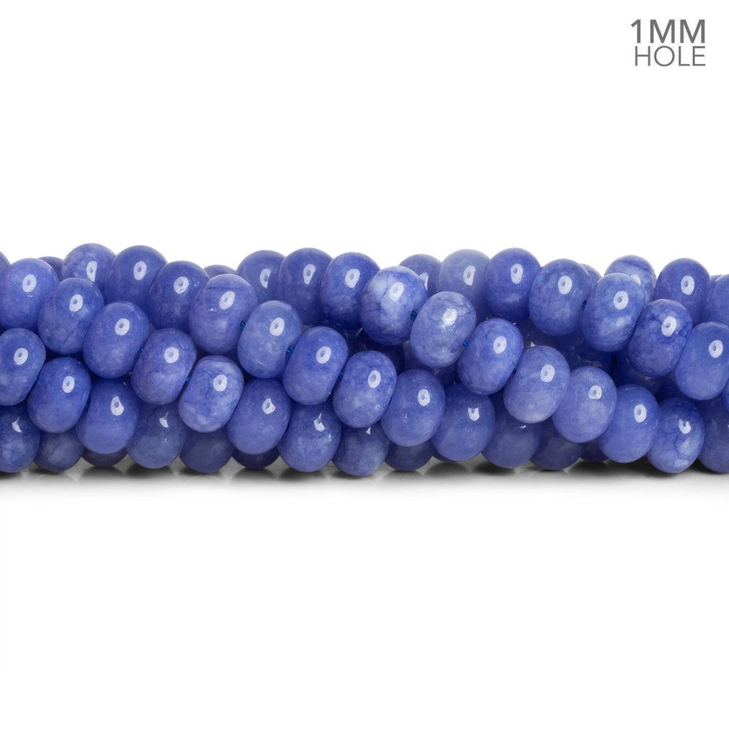 8mm Tanzanite Chalcedony Large Hole Rondelles 15 inch 69 beads - The Bead Traders