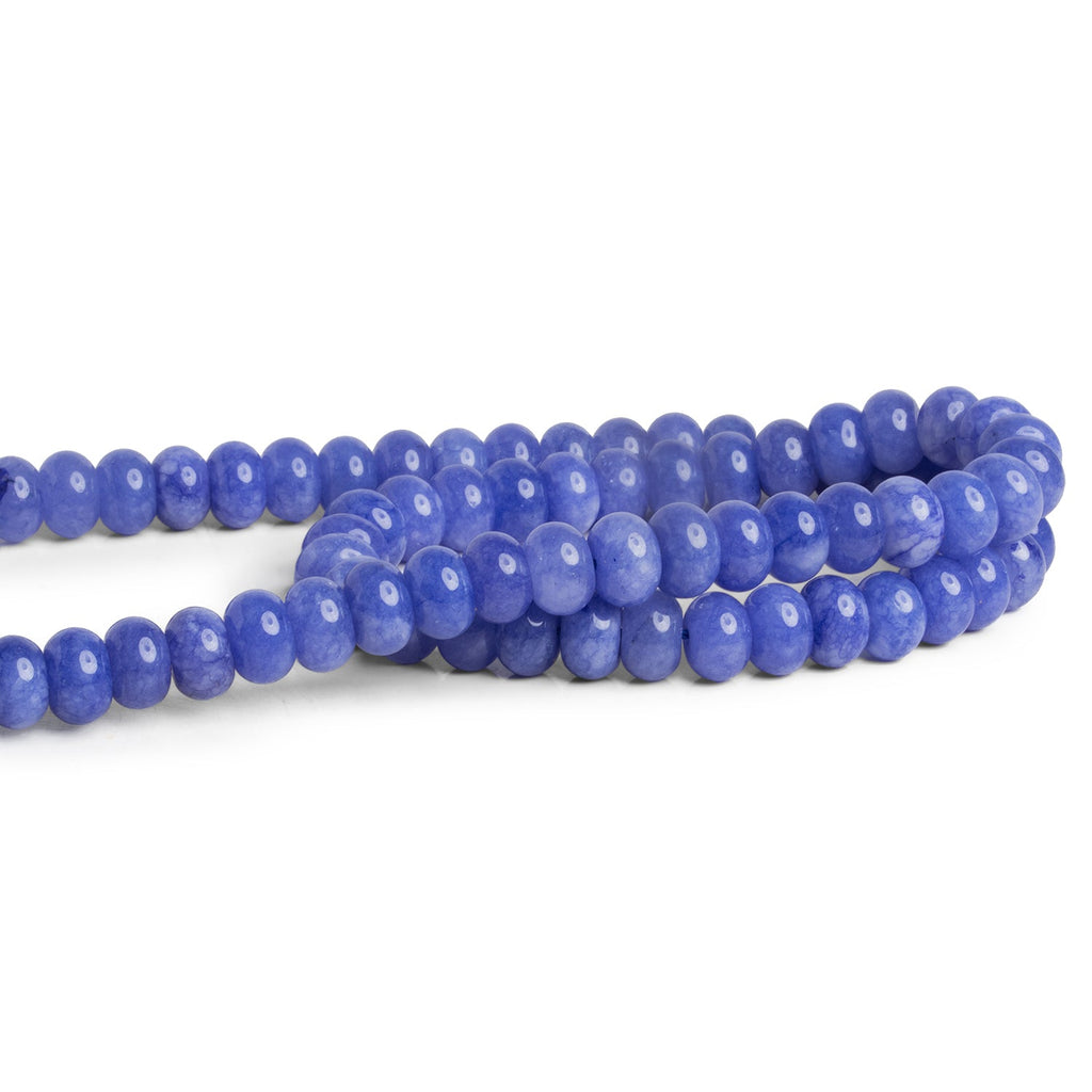 8mm Tanzanite Chalcedony Large Hole Rondelles 15 inch 69 beads - The Bead Traders