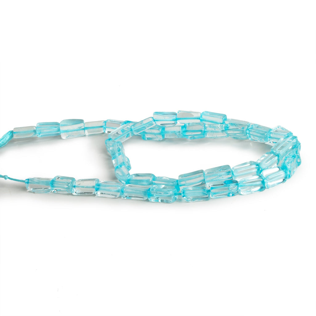 8x5mm Blue Quartz Handcut Rectangles 12 inch 40 beads - The Bead Traders