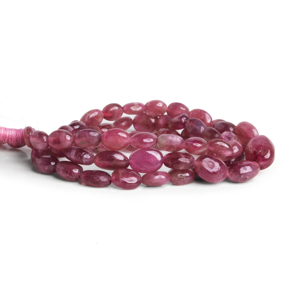 8x5mm Pink Tourmaline Plain Ovals 14 inch 55 beads - The Bead Traders