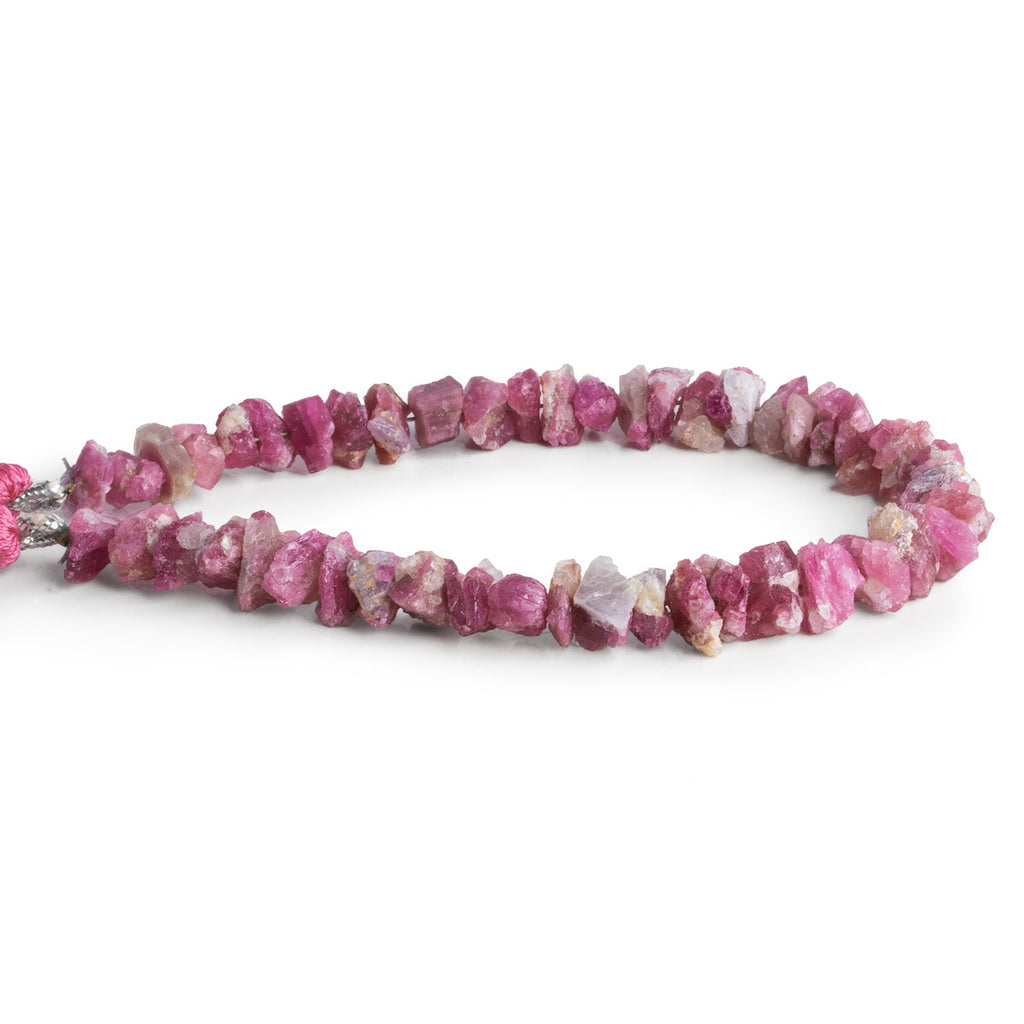 8x7mm Pink Tourmaline Natural Crystals 7 inch 36 beads - The Bead Traders