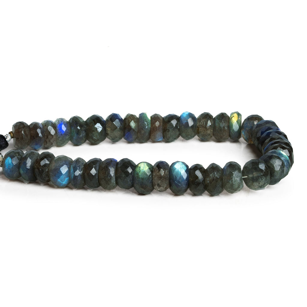 9 - 10mm Labradorite Faceted Rondelles 8 inch 38 beads - The Bead Traders