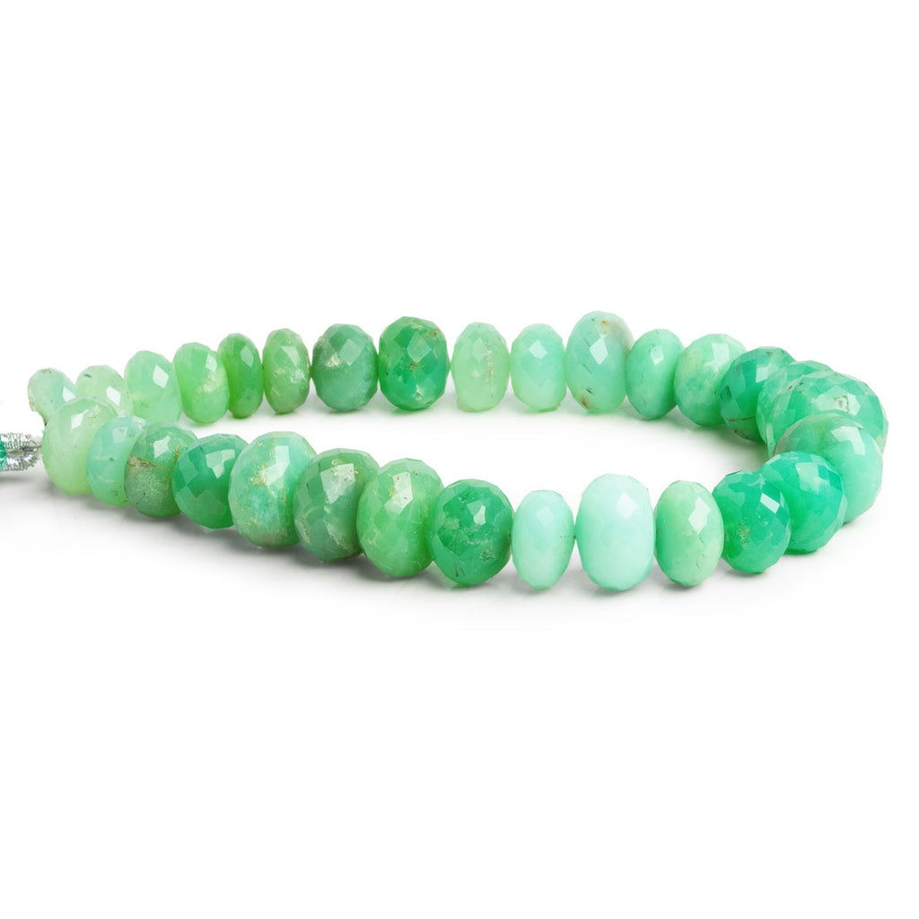 9 - 11mm Chrysoprase Faceted Rondelles 8 inch 29 beads - The Bead Traders