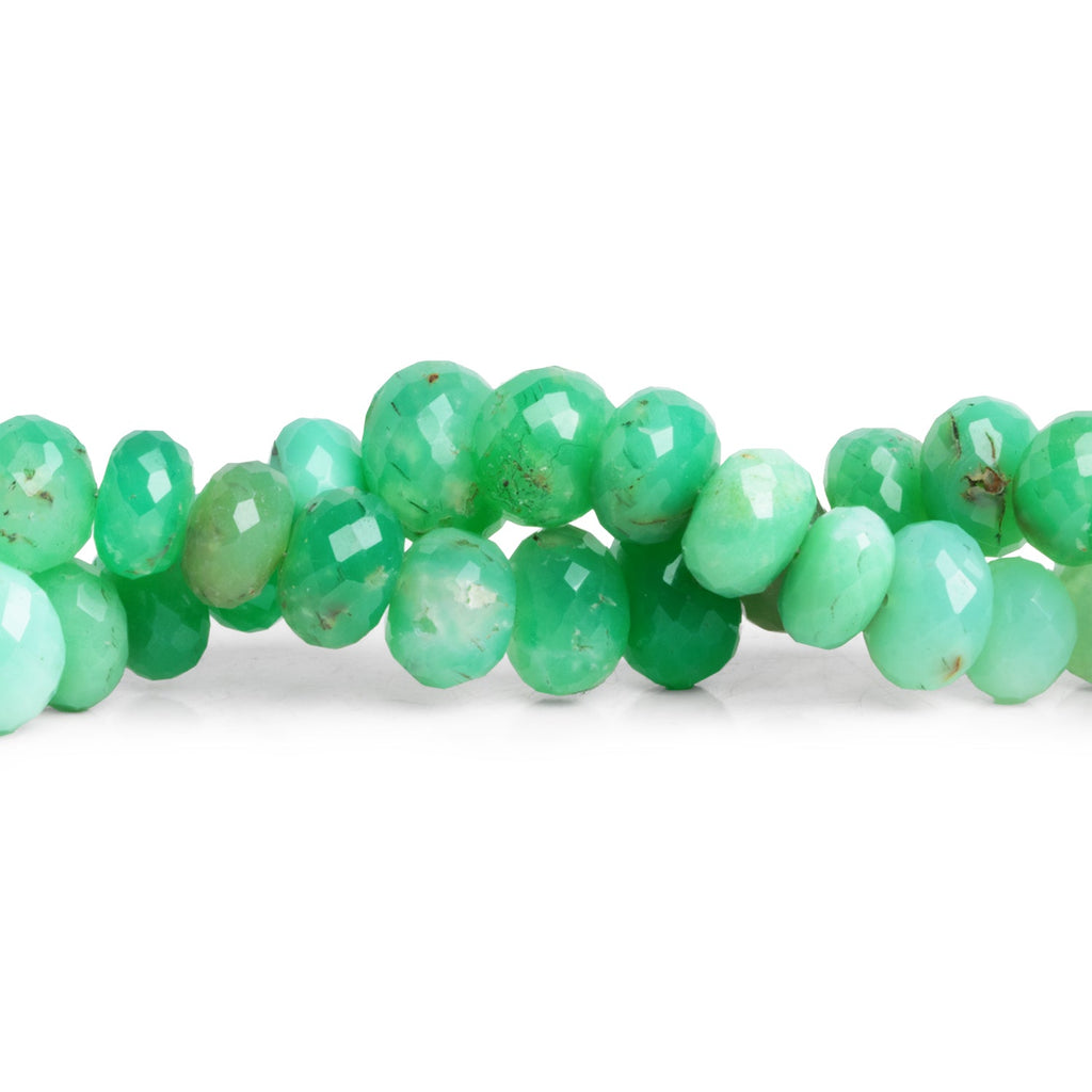 9 - 11mm Chrysoprase Faceted Rondelles 8 inch 29 beads - The Bead Traders