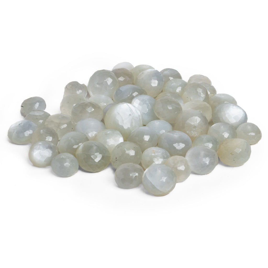 9 - 14mm White Moonstone Faceted Rondelles 47 beads - The Bead Traders