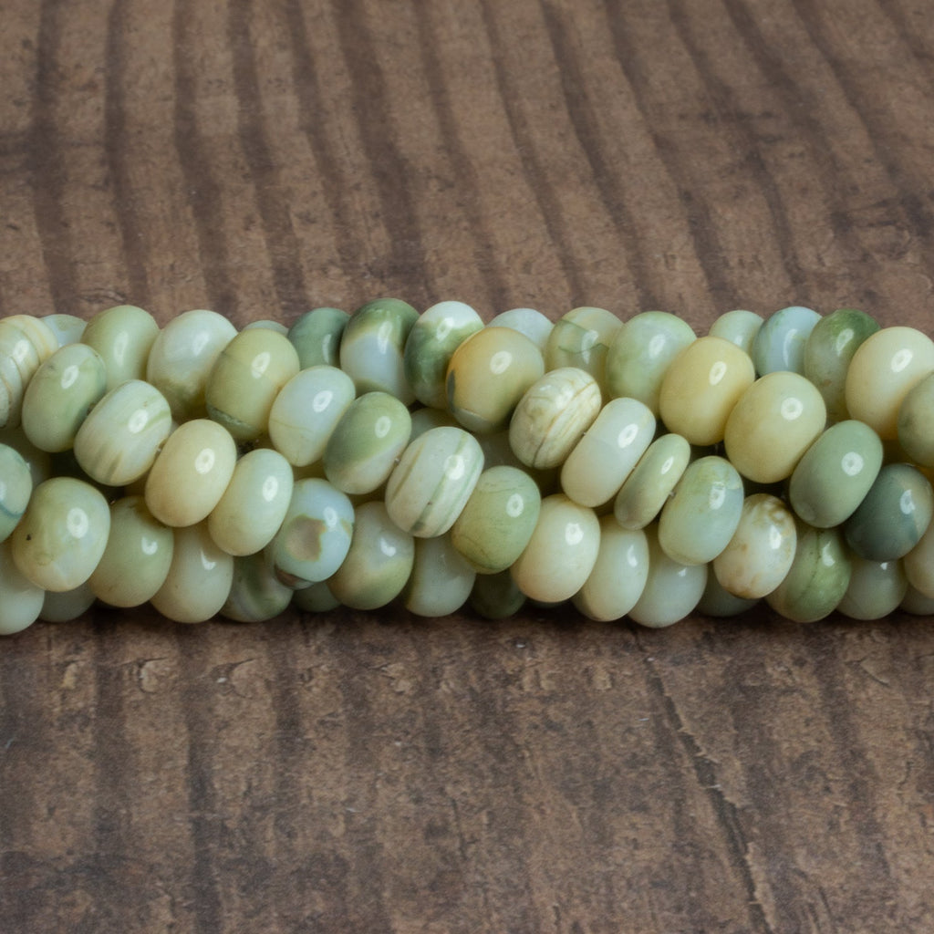 9mm Garden Sage Opal Plain Rondelles 16 inch 71 beads - The Bead Traders