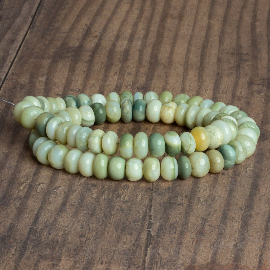 9mm Garden Sage Opal Plain Rondelles 16 inch 71 beads - The Bead Traders