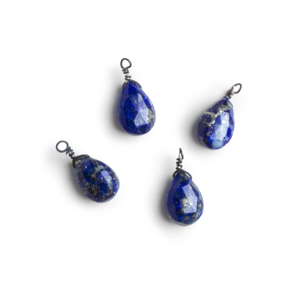 9x6mm Lapis Lazuli Pear Wire - Wrapped Focal Pendants 4 Pieces - The Bead Traders