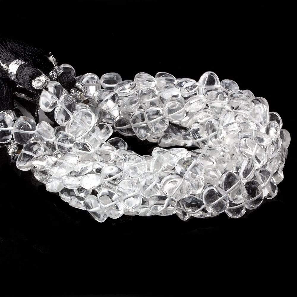 9x7mm Crystal Quartz Plain Ovals 8 inch 29 beads - The Bead Traders