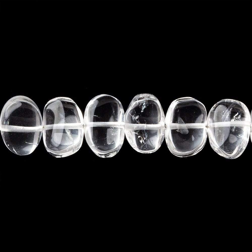 9x7mm Crystal Quartz Plain Ovals 8 inch 29 beads - The Bead Traders