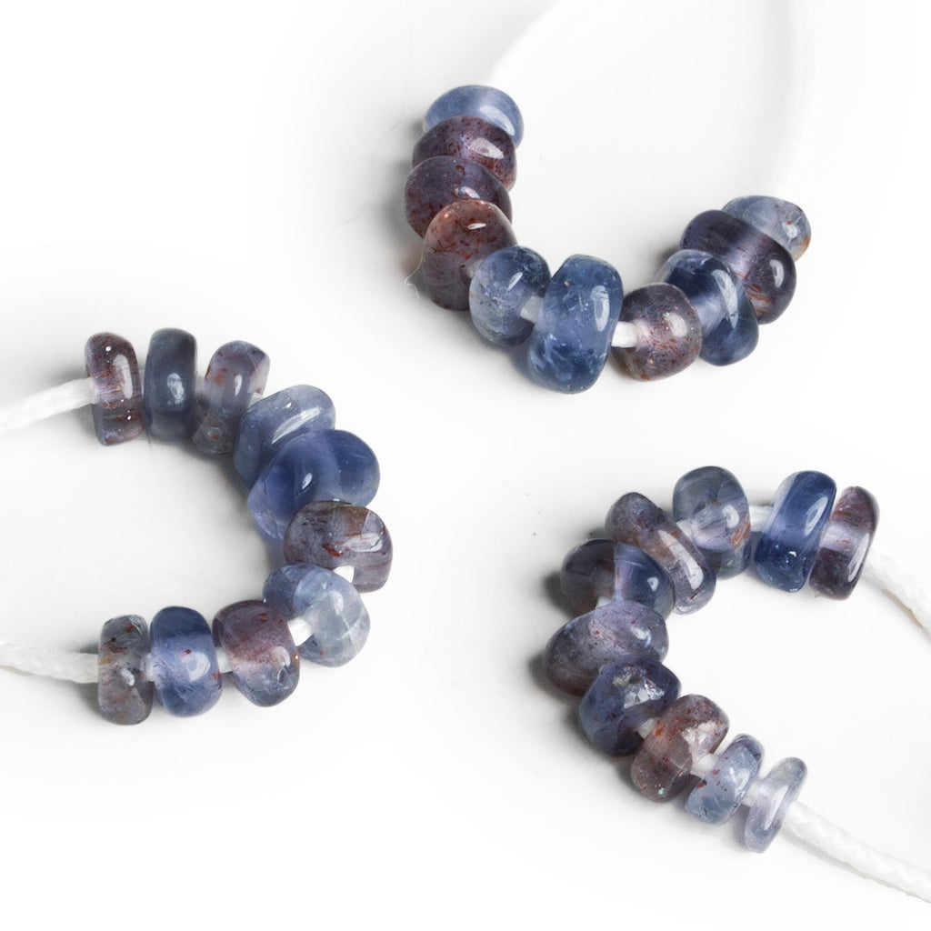 9x8mm Bloodshot Iolite 2mm Large Hole Nuggets 10 Beads - The Bead Traders