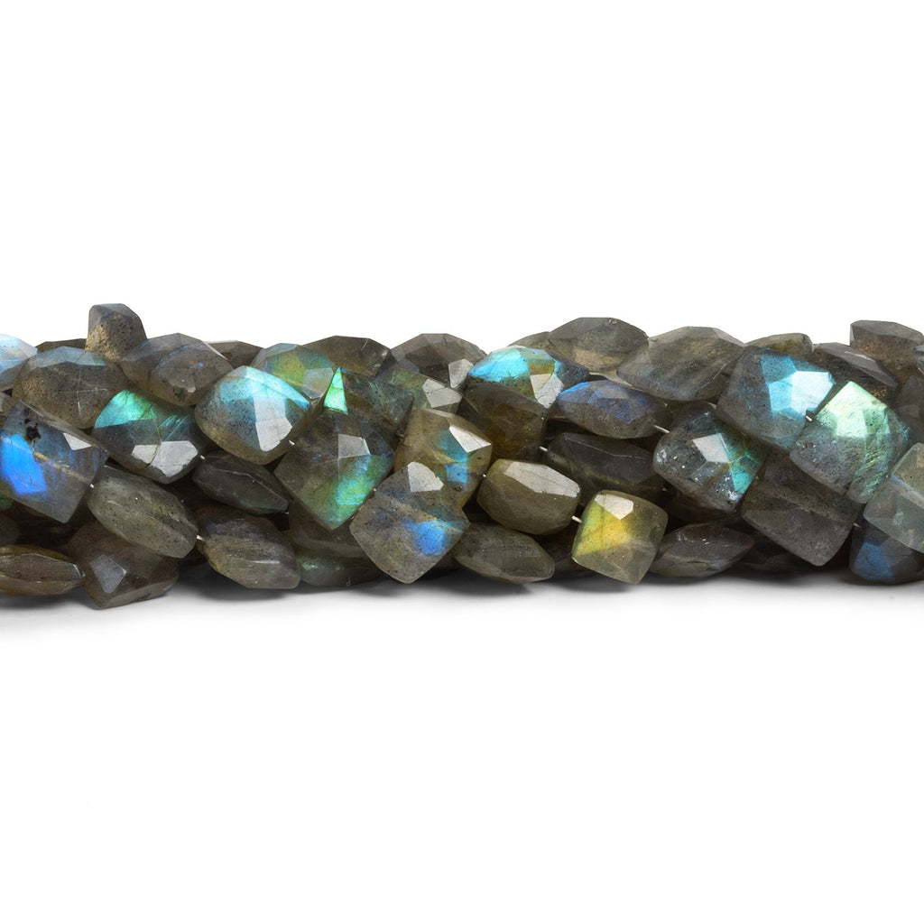 9x8mm Labradorite Faceted Cushions 8 inch 23 beads - The Bead Traders