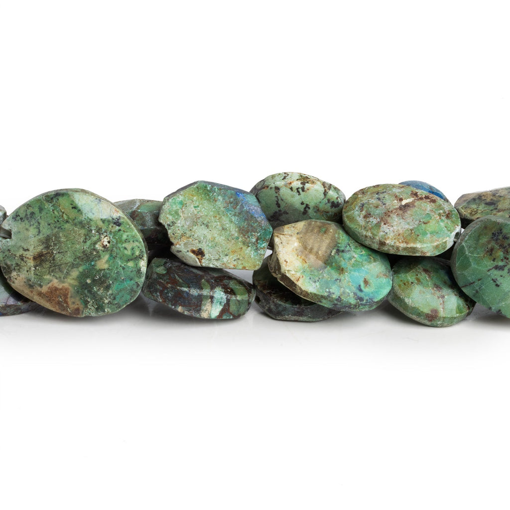 Chrysocolla Faceted Nuggets 16 inch 17 beads - The Bead Traders