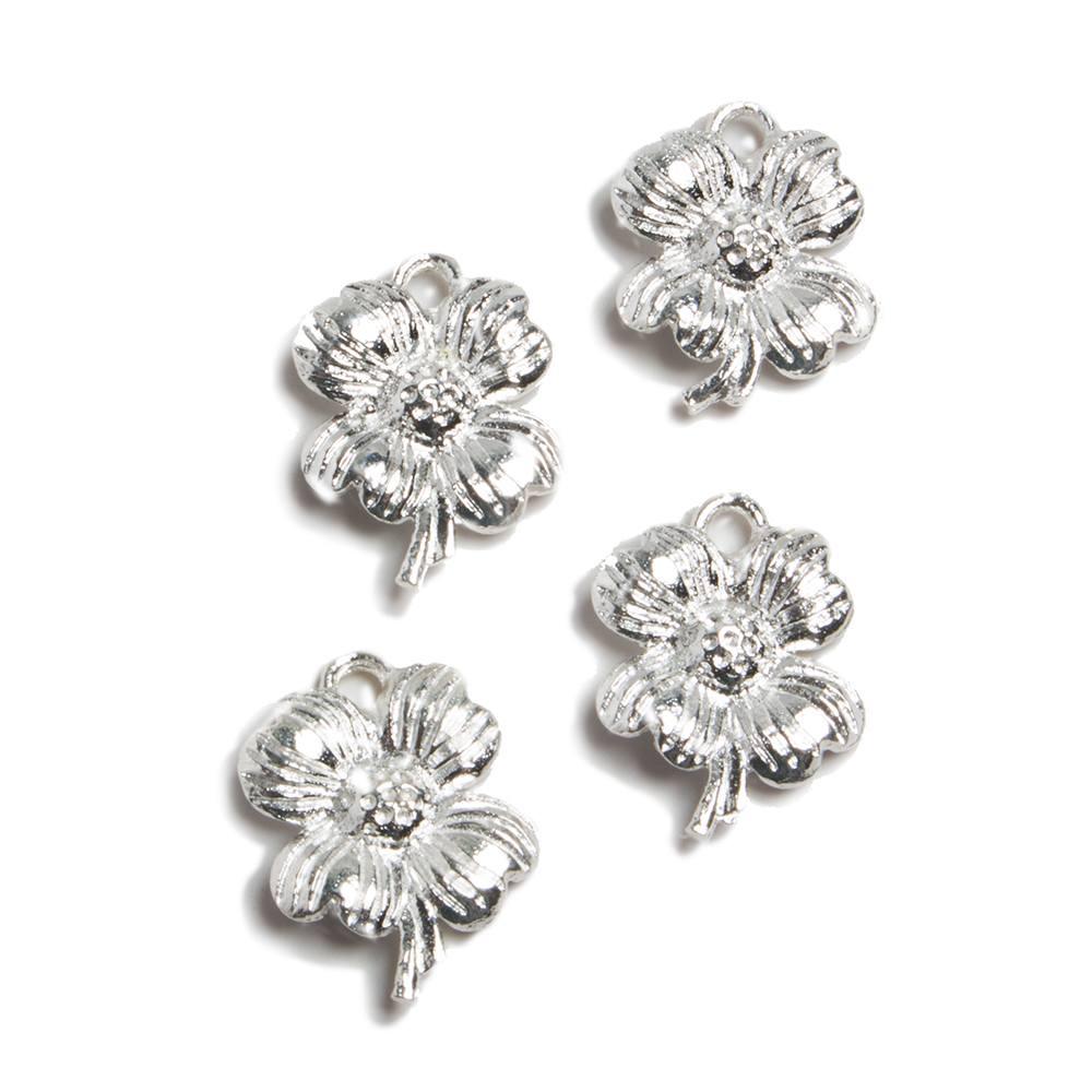 Flower On Stem Charm Set of 4 - The Bead Traders