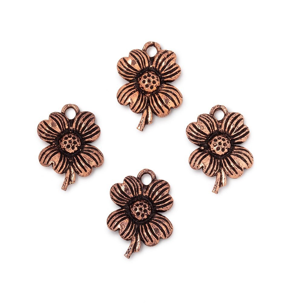 Flower On Stem Charm Set of 4 - The Bead Traders