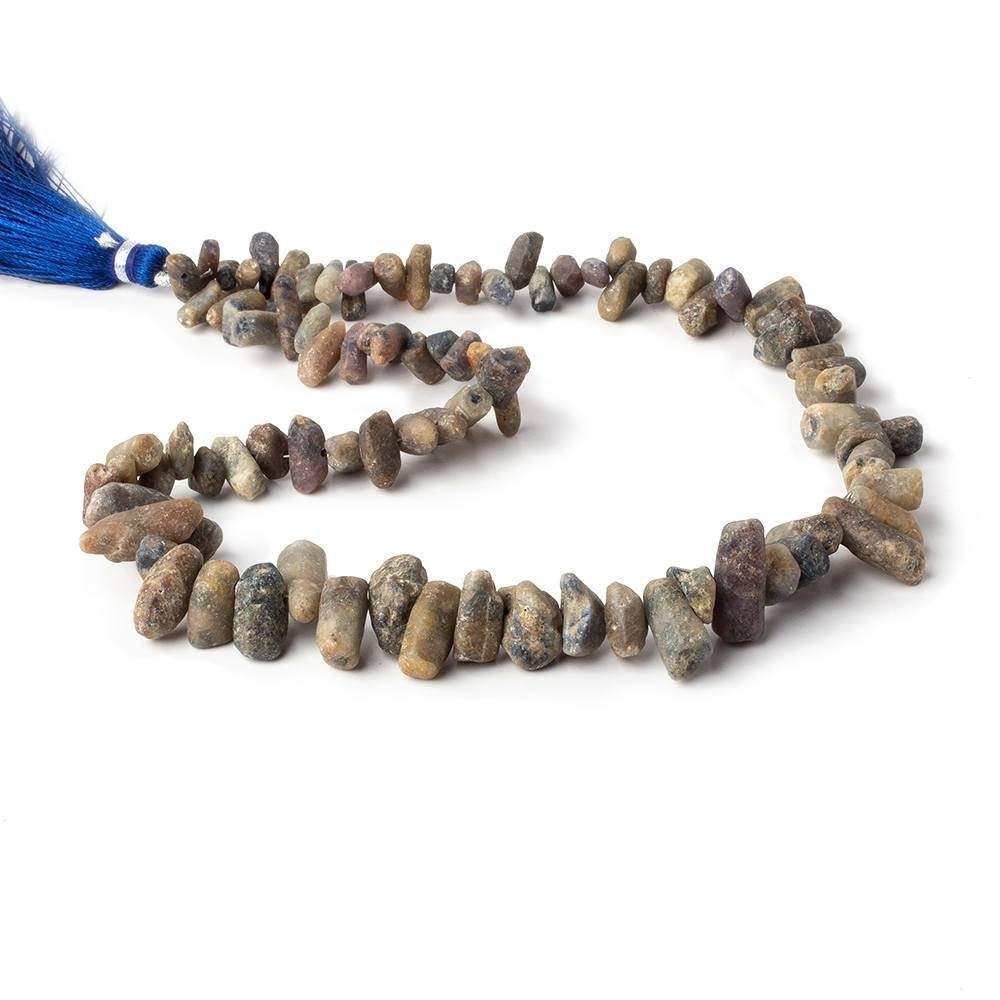 Gray Blue Sapphire Tumbled Nuggets 14 inch 95 beads - The Bead Traders