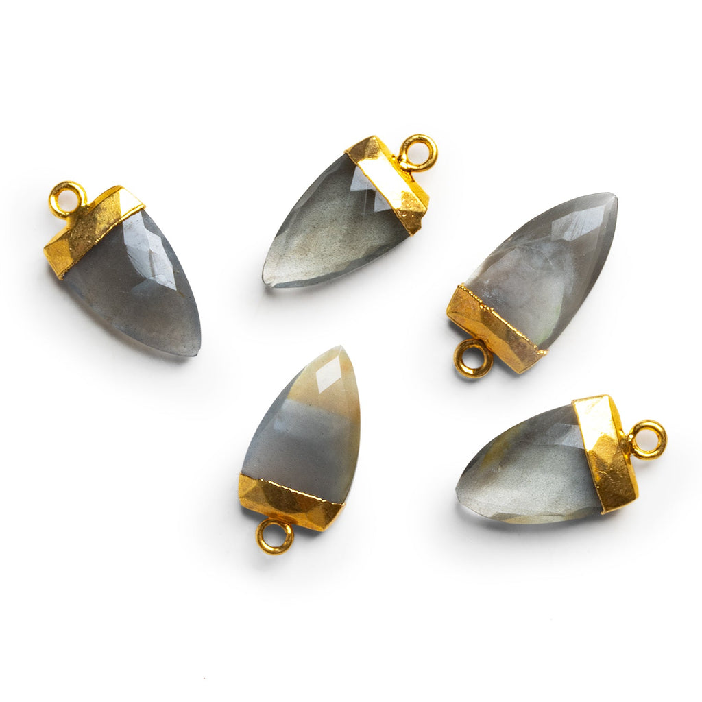 Grey Moonstone Gold Leafed Points - Lot of 5 - The Bead Traders